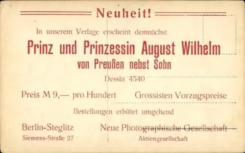 Ak August Wilhelm Prinz von Preußen, Alexandra Viktoria, Prinz Alexander Ferdinand, NPG 4540