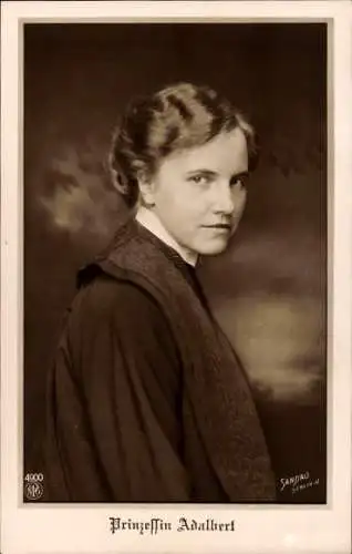 Ak Prinzessin Adalbert von Preußen, Adelheid von Sachsen Meiningen, Portrait, NPG 4900