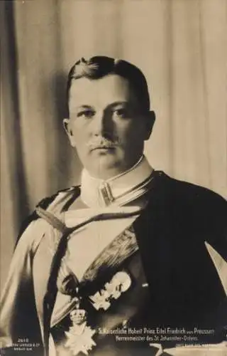 Ak Prinz Eitel Friedrich von Preußen, Portrait, Uniform, Orden, Herrenmeister des Johanniterordens