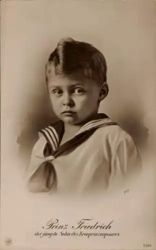 Ak Prinz Friedrich von Preußen, jüngster Sohn des Kronprinzenpaares