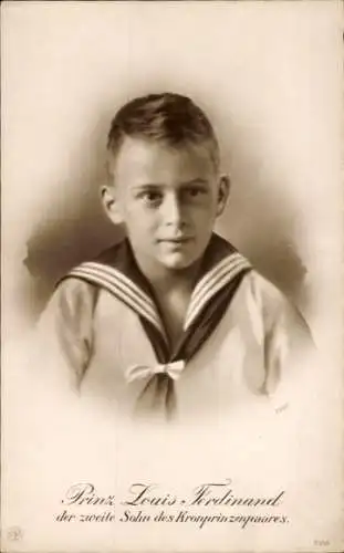 Ak Prinz Louis Ferdinand von Preußen, Zweiter Sohn des Kronprinzenpaares, NPG 5358