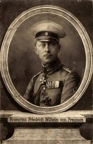 Künstler Ak Kronprinz Wilhelm von Preußen, Portrait, Uniform