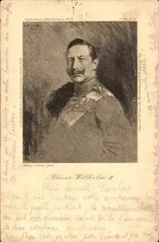 Künstler Ak Fechner, Hanns, Kaiser Wilhelm II., Portrait