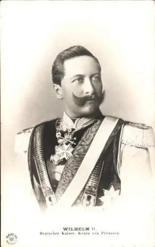 Ak Kaiser Wilhelm II., König von Preußen, Portrait, Uniform