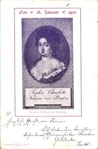 Künstler Ak Sophie Charlotte, Königin von Preußen, Portrait