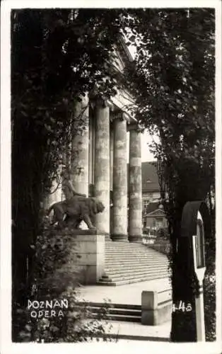 Foto Ak Poznań Posen, Partie am Opernhaus