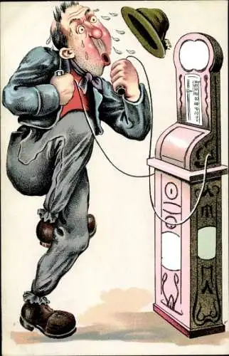 Ak Mann an einem Automat, Springseil