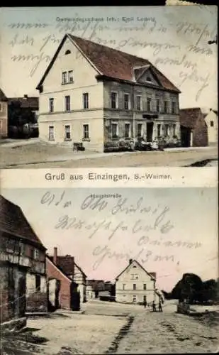Ak Einzingen Allstedt in Sachsen Anhalt, Gemeindegasthaus, Hauptstraße