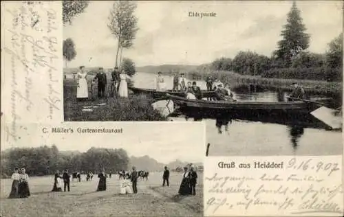 Ak Heiddorf Neu Kaliß in Mecklenburg, Eldepartie, Gartenrestaurant