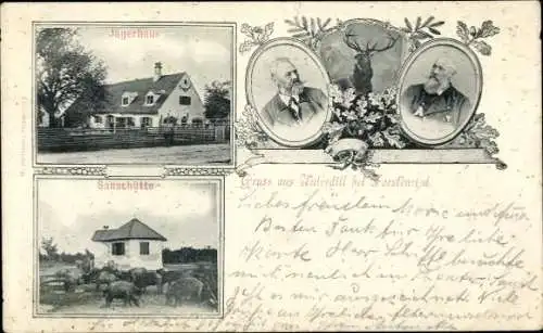 Ak Unterdill Forstenried München Bayern, Jägerhaus, Sauschütte