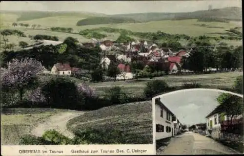 Ak Oberems Glashütten Hessen, Gasthaus zum Taunus, Totalansicht