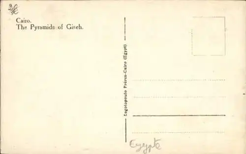 Ak Gizeh Ägypten, Blick zu den Pyramiden