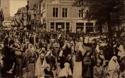 Ak Bruges Brügge Flandern Westflandern, Procession du St. Sang, Hirten singen Adeste