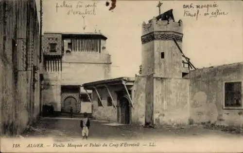 Ak Algier Alger Algerien, Vieille Mosquee, Palais du Coup d'Eventail
