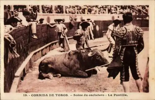 Ak Corrida de Toro, Scene du cachatero, La Puntilla