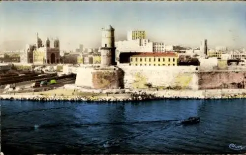 Ak Marseille Bouches du Rhône, Fort St. Jean, Kathedrale