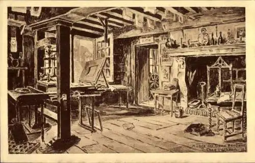 Ak Honfleur Calvados, Musee du vieux Honfleur, Chez l'Artisan