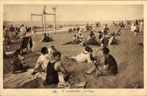 Ak Cabourg Calvados, Strand