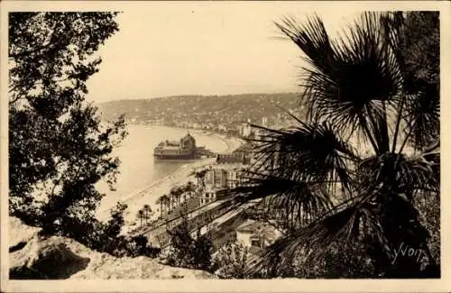 Ak Nice Nizza Alpes Maritimes, Vue panoramique prise de la Cascade du Chateau