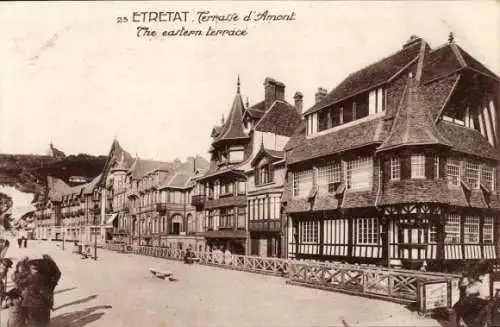Ak Étretat Seine Maritime, Terrasse d'Amont