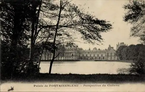 Ak Fontainebleau Seine et Marne, Palais, Perspective du Chateau