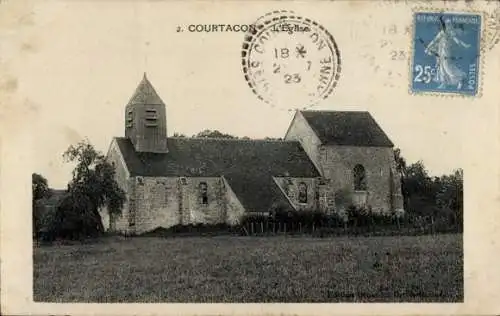 Ak Courtacon Seine et Marne, Kirche