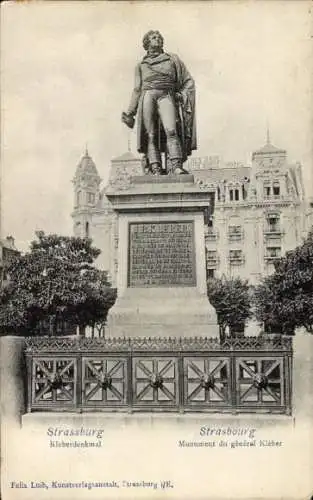 Ak Strasbourg Straßburg Elsass Bas Rhin, Kleberdenkmal