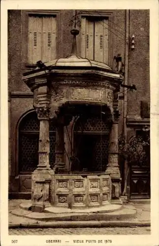 Ak Obernai Elsass Bas Rhin, alter Brunnen von 1579