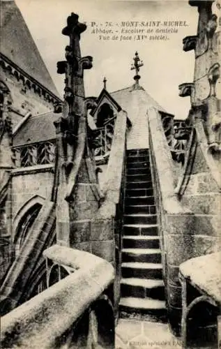 Ak Saint Jean Saverne Bas Rhin, Mont Saint Michel, Abbaye, Escalier de dentelle, Vue de face