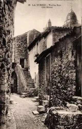 Ak La Turbie Alpes Maritimes, alte Straße