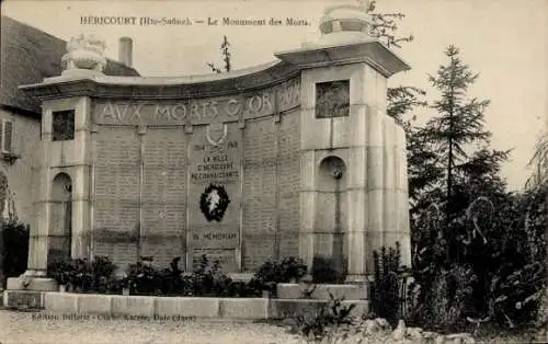 Ak Héricourt Haute Saône, Monument des Morts