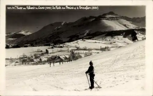 Foto Ak Villard de Lans Isère, La Piste des Bains et le Cornafion, Skifahrer