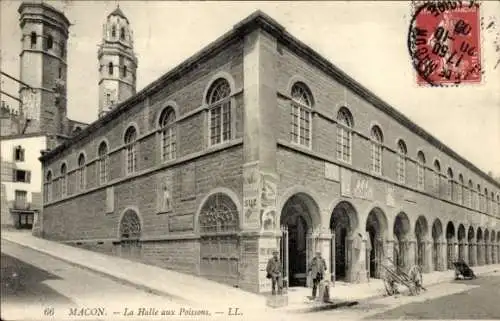 Ak Mâcon Saône-et-Loire, Le Halle aux Poissons