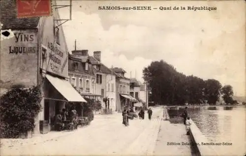 Ak Samois sur Seine Seine et Marne, Quai de la Republique