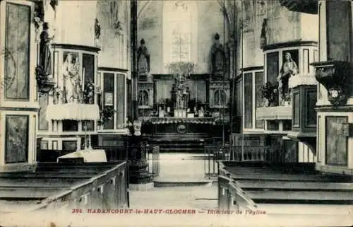 Ak Hadancourt le Haut Clocher Oise, Kirche, Innenansicht