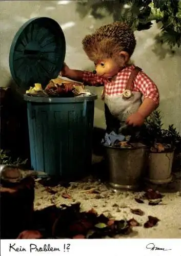 Ak Mecki der Igel, Kein Problem, volle Mülltonne