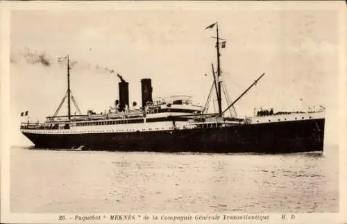 Ak Dampfer Meknès, CGT French Line