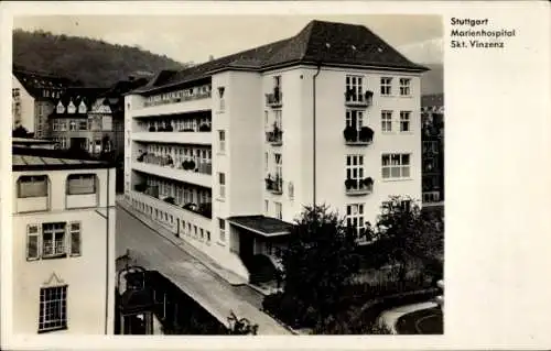 Ak Stuttgart in Württemberg, Marienhospital Sankt Vinzenz