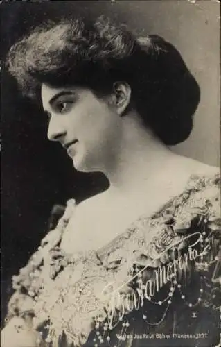 Ak Opernsängerin Berta Morena, Portrait