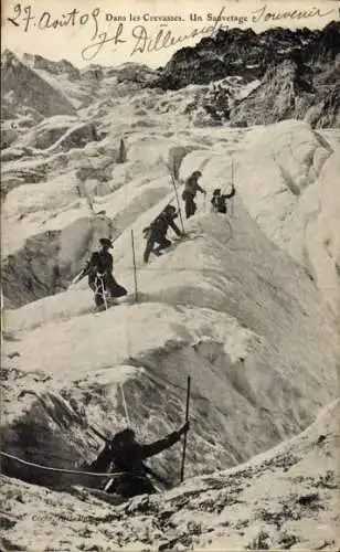 Ak Bergsteiger im Gebirge, Gletscher