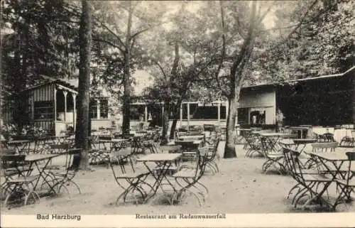 Ak Bad Harzburg am Harz, Restaurant am Radauwasserfall, Terrasse