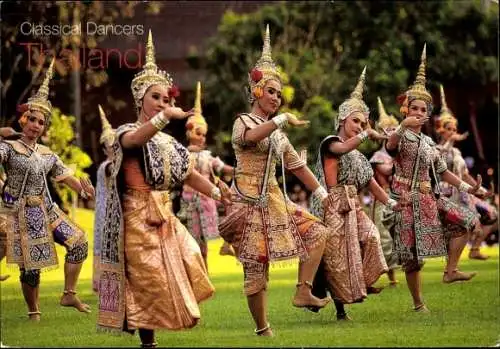 Ak Chiang Rai Thailand, Tänzerinnen, Thailändische Tracht