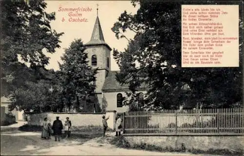 Ak Collm Wermsdorf in Sachsen, Kirche, Personen, Gedicht