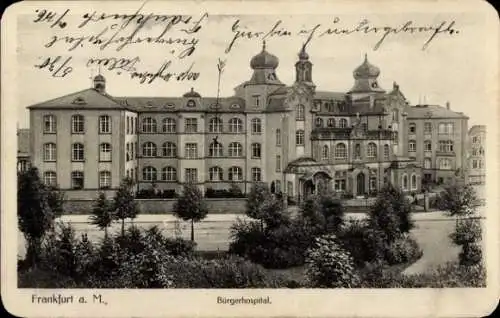 Ak Frankfurt am Main, Bürgerhospital