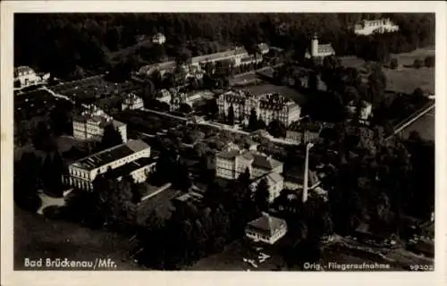Ak Bad Brückenau im Sinntal Unterfranken, Fliegeraufnahme, Teilansicht