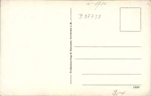 Ak Gemünden am Main Unterfranken, Teilansicht, Kirchturm, Ruine