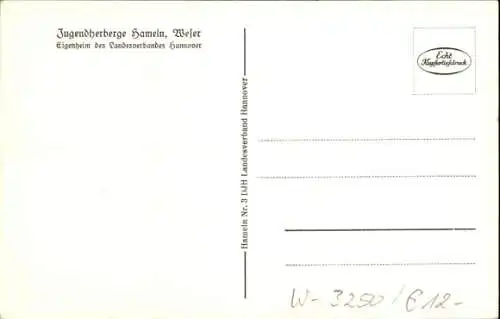 Ak Hameln in Niedersachsen, Jugendherberge, Speiseraum