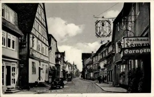 Ak Obernburg am Main Unterfranken, Straßenansicht, Gasthaus Löwen