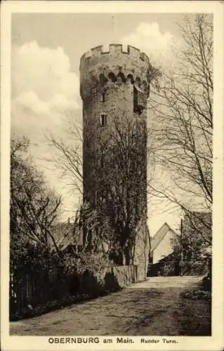 Ak Obernburg am Main Unterfranken, Runder Turm