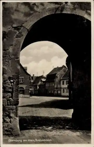 Ak Obernburg am Main Unterfranken, Tordurchblick